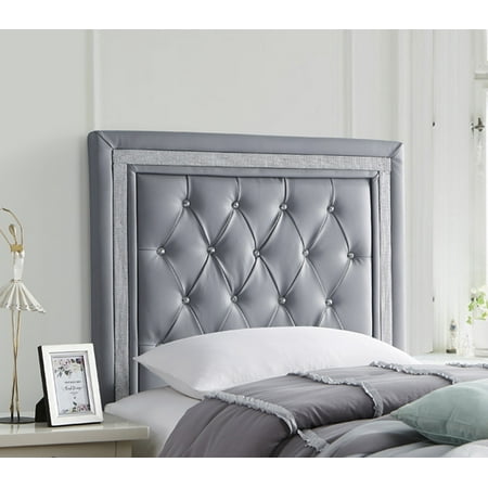 Allure Headboard - Tavira Allure College Dorm Headboard - Alloy with Silver Crystal Border