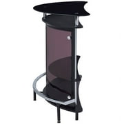 Bowery Hill Contemporary Glass Home Bar in Black and Chrome