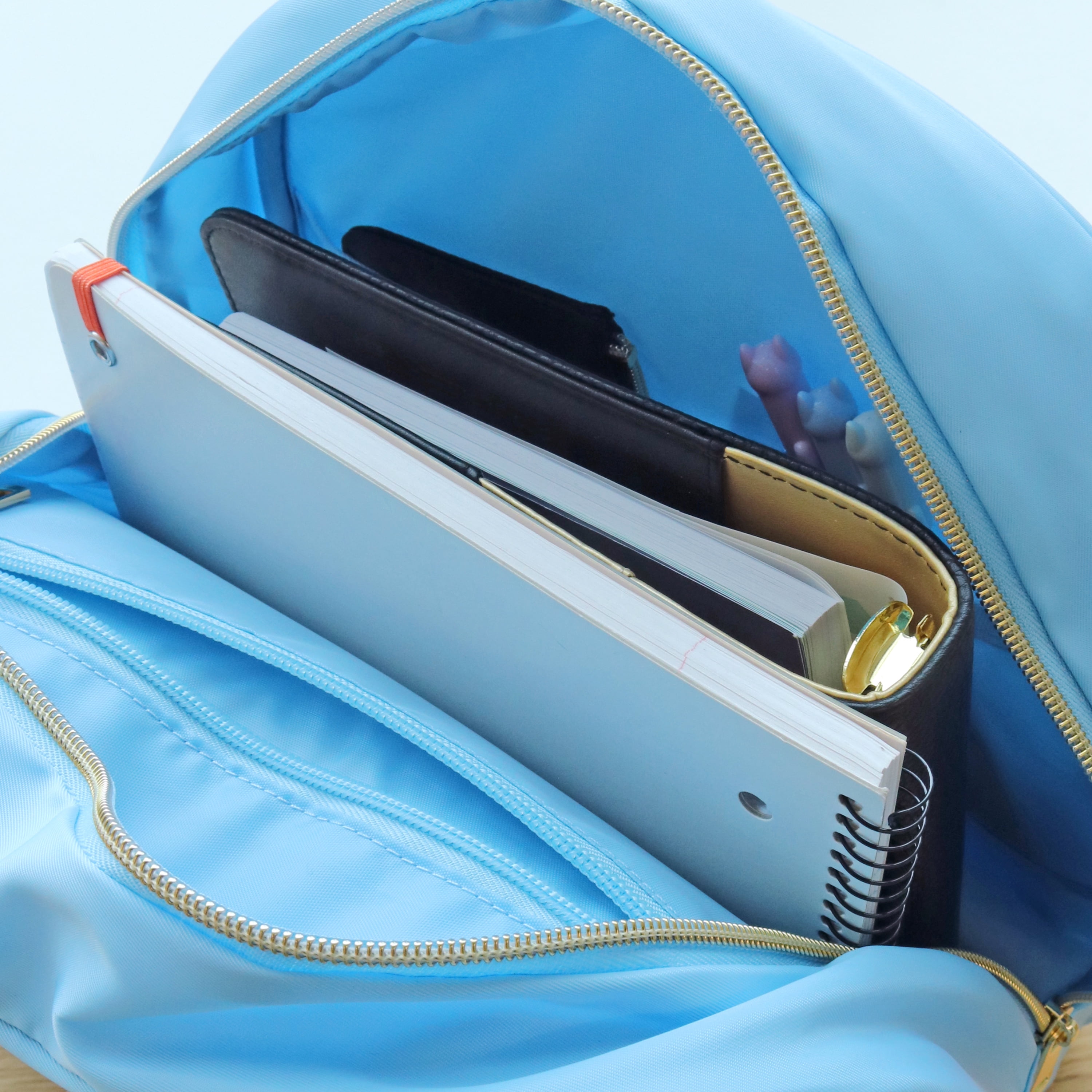 Hello Hobby Nylon Backpack, Customizable Travel Book Bag for Crafts, School, and Everyday Use, Blue