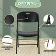 thumbnail image 5 of CYCLONE S·O·U·N·D Heavy Duty Plastic Foldable Chair for Adults, Portable Folding Chair for Patio, Backyard, Party, or Wedding — Comfortable Stackable Outdoor Chair, Black (8 Pack), 5 of 7