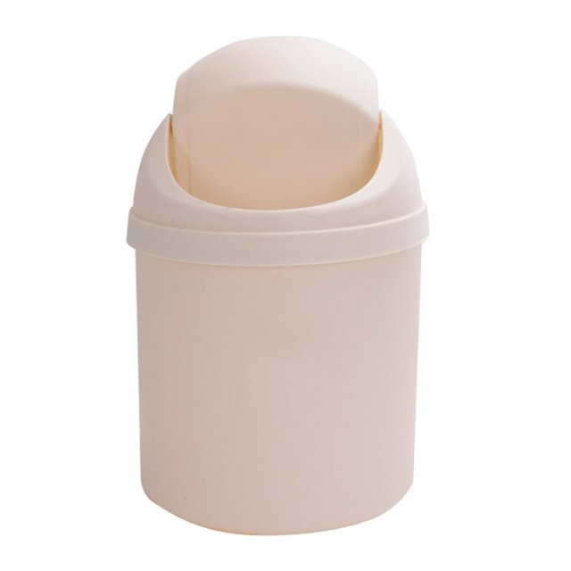 Mini Trash Can with Lid | Bathroom Garbage Can | Mini Waste Bin Trash Can Desktop Garbage Can with Cover Home Office Storage Box Bedroom Clean Dustbin Sundries