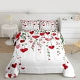thumbnail image 2 of Homewish Cute Heart Print Full Size Comforter Sets,Loves Pattern Bedding Comforter Set,White Red Bedding Sets For Girls Kids,Microfiber Bedroom Decor Reversible,3-Piece, 2 of 8