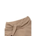 thumbnail image 5 of Frontwalk Ladies Pullover Solid Color Sweater Long Sleeve Jumper Tops Loungewear Loose Knitted Sweaters Winter Warm Khaki S, 5 of 7