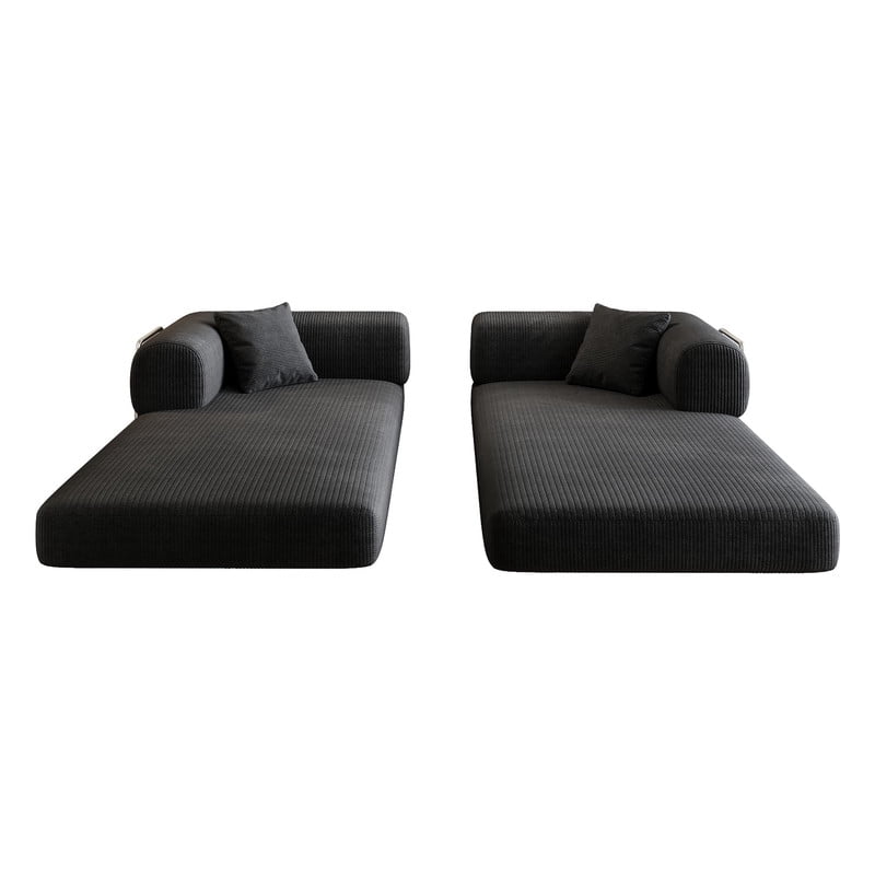 78.8" Convertible Sleeper Sofa Bed, Corduroy Folding Modern Boneless Couch Compression Sofa in Box, Floor Sofa Loveseat with Support Rods