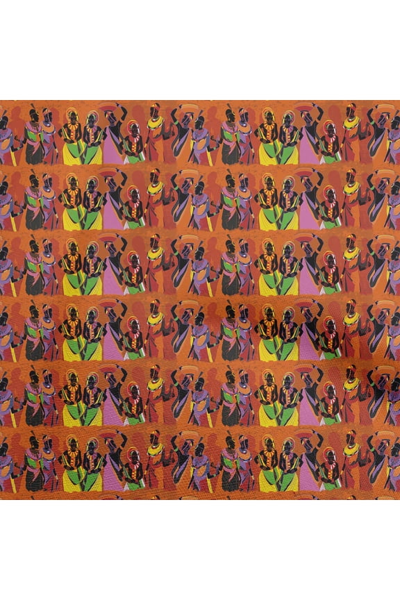 SilkTabbyOrangeFabricAfricanQuiltingSuppliesPrintSewingFabricByTheYard42InchWide