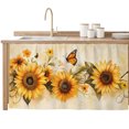 thumbnail image 2 of Sunflower Cabinet Curtain 32"Wx55"L, Dustproof Pantry Door Curtain with Self Adhesive Tape, Butterfly Spring Floral Retro Tall Storage Cover Privacy Drape for Bathroom Kitchen Laundry Room, 2 of 9