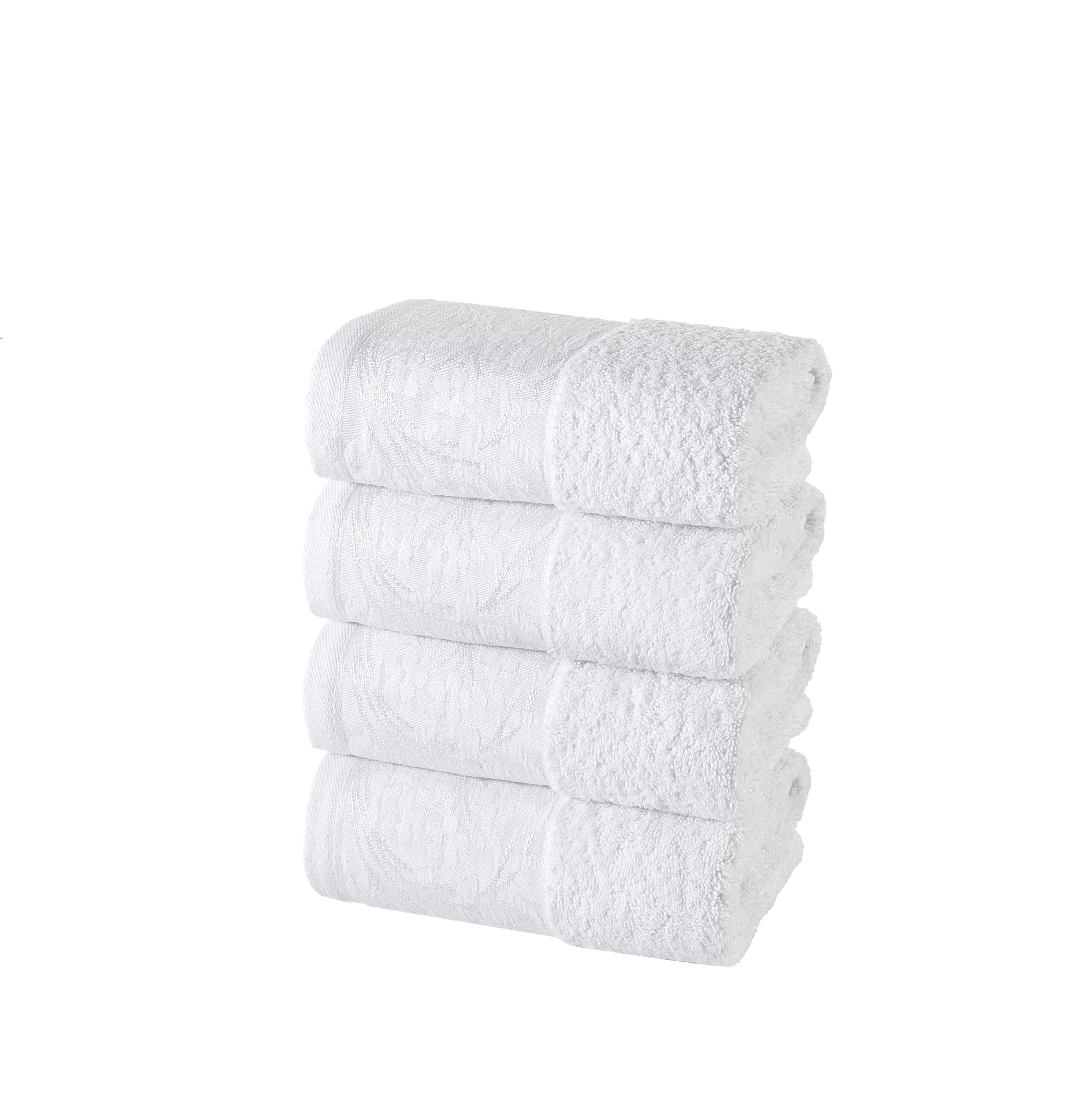 HALLEY Decorative Hand Towels Set, 4 Pack Turkish Towel Set with