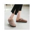 thumbnail image 3 of Suede Clogs Leather Mules Cork Footbed Sandals With Arch Support Trendy Sandals, 3 of 5