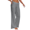 thumbnail image 1 of YFELWZ Women's Plus Size Pants Polyester Wide Legged Daily Grey M, 1 of 9