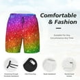 thumbnail image 5 of Balery Colorful Glitter Mens Swim Trunks Swim Shorts for Men Quick Dry Inseam Beach Shorts with Compression Liner Pocket-X-Large, 5 of 9