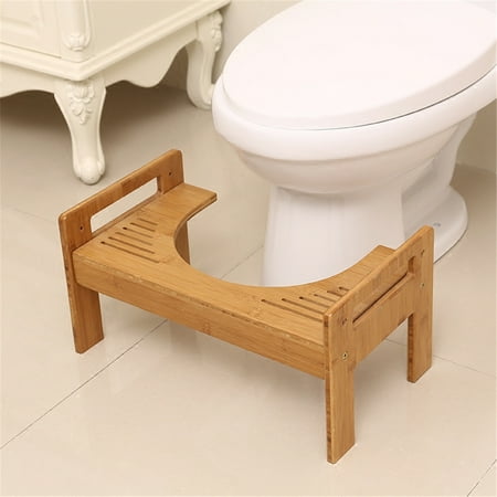 stool toilet foot bathroom step wooden constipation potty crouch thicken elderly assistant bench hole tool round prevent aid bamboo help