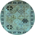 thumbnail image 1 of Ahgly Company Indoor Round Oriental Light Blue Industrial Area Rugs, 4' Round, 1 of 4