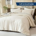 thumbnail image 2 of Beige Comforter Set Full Size, Cream3 Pieces Comforter Set, Lightweight Solid Neutral Bedding Set, All Seasons Soft Breathable Boho Full Comforter Set (80x90In Comforter & 2 Pillowcases), 2 of 7