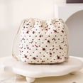 thumbnail image 1 of EGNMCR Floral Drawstring Makeup Bag Printed Drawstring Storage Bag Large Capacity Makeup Bag polyester storage b ag, 1 of 6