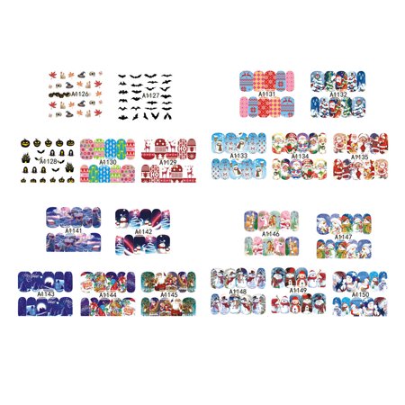 Electronicheart 5PCS Cute Christmas Nail Art Christmas nail sticker