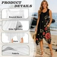thumbnail image 6 of FUIALDOLG Red Rose Summer Dress for Women Lady Casual Tiered Sundresses with Pockets idi Tank Dresses Beach Dresses,4XL, 6 of 7