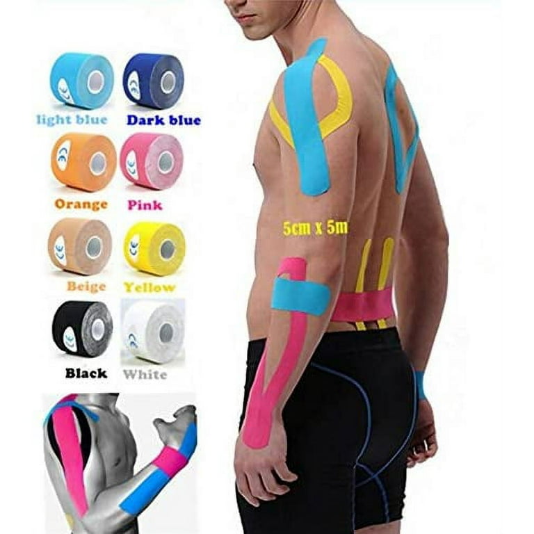 Spartan Tape Kinesiology Tape - Bulk Large Jumbo - Free Kinesio Taping Guide! - Support for Pro Athletic KT Sports and Recovery - RockTape Waterproof