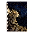 thumbnail image 2 of Cat Starry Sky Ring Binder Notebook Journey Note Diary College Ruled Spiral Notebook Study Loose Leaf Paper A5 60 Pages, 2 of 8
