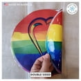 thumbnail image 3 of 11" Rainbow PRIDE Heart Roundel Window Cling Decal, LGBTQ+ Home, Store and Office Decor. Double Sided, Reusable, Made in America., 3 of 8