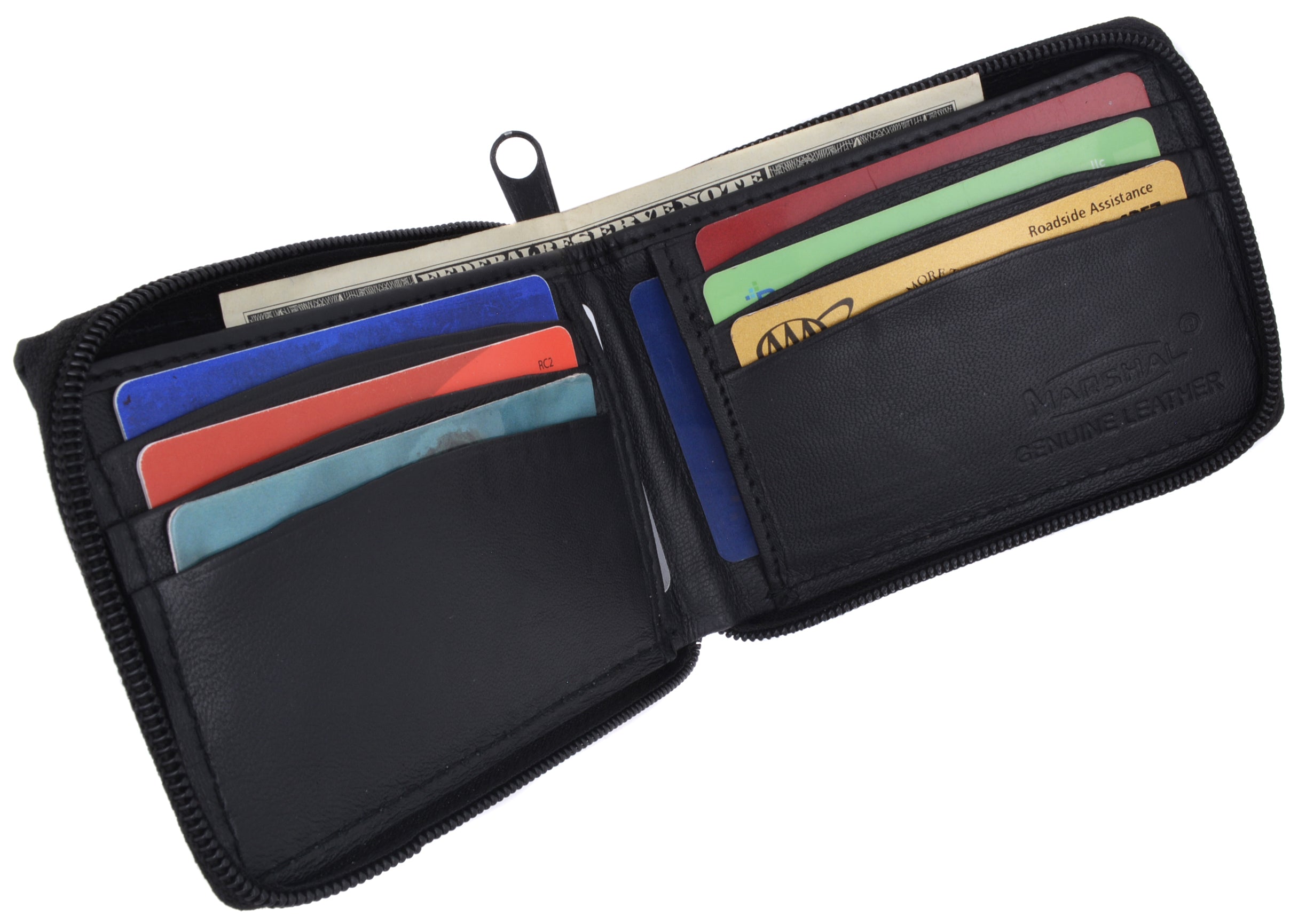 Zip Around Genuine Leather Bifold Wallet 1674 - Walmart.com