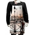 thumbnail image 1 of Music Kids Apron, Accordionist Playing Paris Street Urban European Famous City Panorama Graphic Scene, Boys Girls Apron Bib with Adjustable Ties for Cooking Baking Painting, Peach Brown, by Ambesonne, 1 of 2