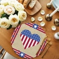 thumbnail image 2 of 4th of July American Flag Love Heart Round Placemats Set of 2 for Dinning Tables,Heat-proof Braided Table Mats 15 Inch,Stripes Independence Day Washable Place Mat for Kitchen Restaurant Party Table, 2 of 9