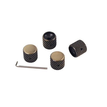 

4 Pieces Bass Tone Push-on Volume Control Knob Wear-resistant Lid Waterproof Cover Caps Music Equipment for Electric Guitar