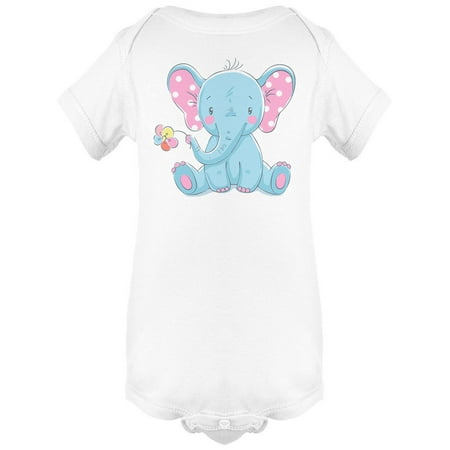 

Cute Elephant With A Flower Bodysuit Infant -Image by Shutterstock 24 Months