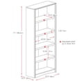 thumbnail image 2 of CorLiving Quadra Engineered Wood 5-Tier Shelf Standard Adult Bookcase with 4 Adjustable Shelves, Black, 2 of 7