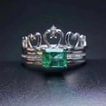 thumbnail image 5 of HeartsAndYou 2ct Green Natural Bridal Set Crown Engagement Ring Guard 14k SOLID White Gold, 5 of 9