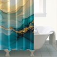 thumbnail image 4 of Blue Gold Marble Pattern Shower Curtain 72"x72" ,Bathroom Decorative Shower Curtains Set with 12 Hooks,Modern Waterproof Washable Shower Curtain, 4 of 6