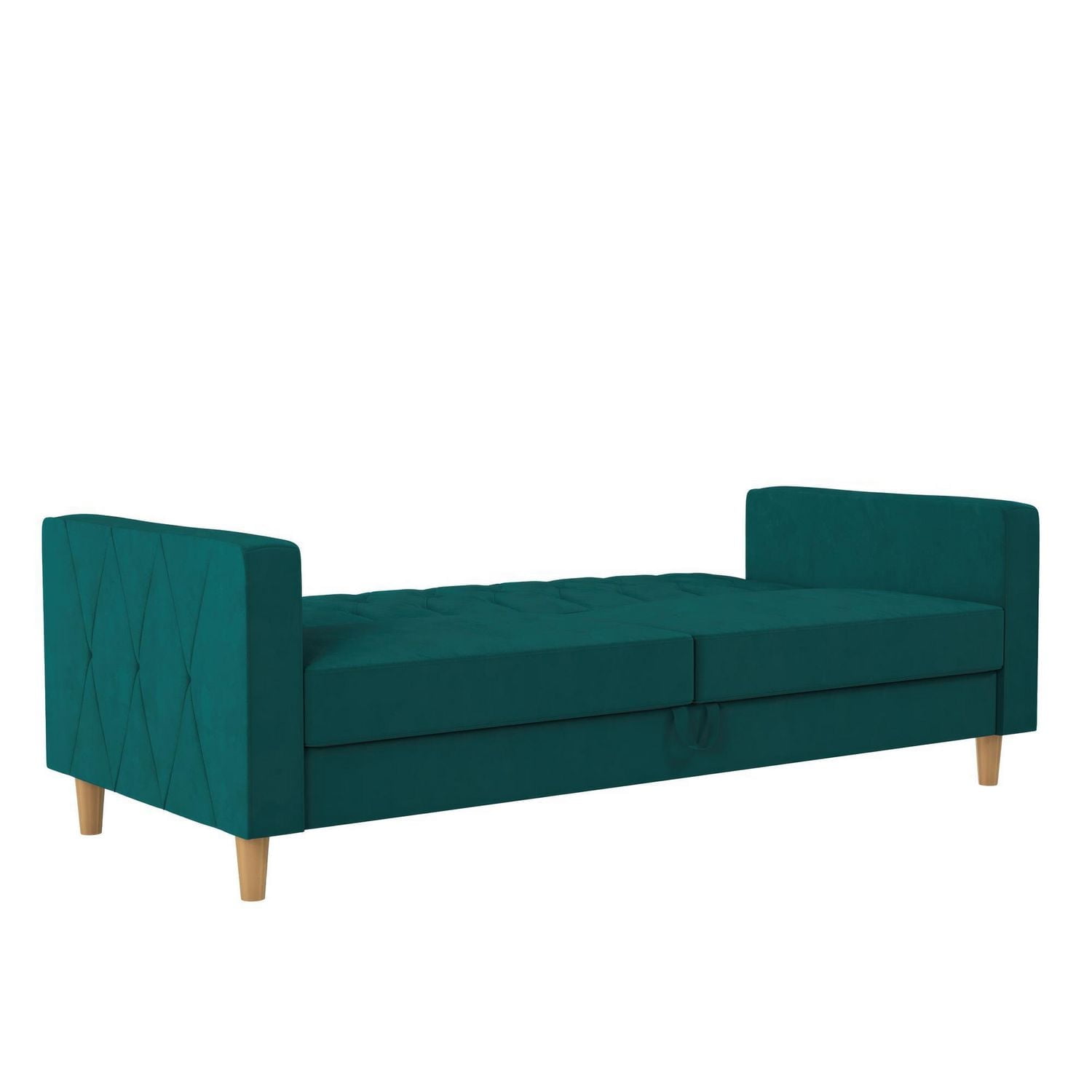 CosmoLiving Liberty Futon with Storage, Green Velvet