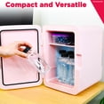 thumbnail image 3 of FRIGIDAIRE EFMIS170-PINK Mini nevera personal portátil compacta, capacidad de 10 l, 15 latas, maquillaje, cuidado de la piel, libre de freón y respetuoso con el medio ambiente, 3 of 5