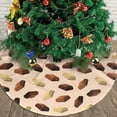 thumbnail image 3 of Christmas Tree Skirt, Brown Beige Chocolate Print Soft Plush Christmas Tree Decorations Indoor, Tree Skirts Mat for New Year Halloween Holiday Christmas Party Decor 36", 3 of 6