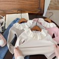thumbnail image 3 of 2-7Y New Spring Girls' Lotus Leaf Collar Blouse Cute Long Sleeved T-shirt Kid's Solid Bottoming Shirt Girls Base Top, 3 of 6