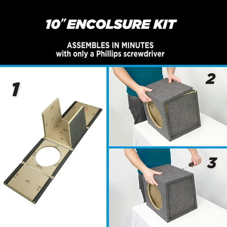 Scosche SE69KT 6 x 9 Single Car Speaker Box Enclosure with Gray Carpet