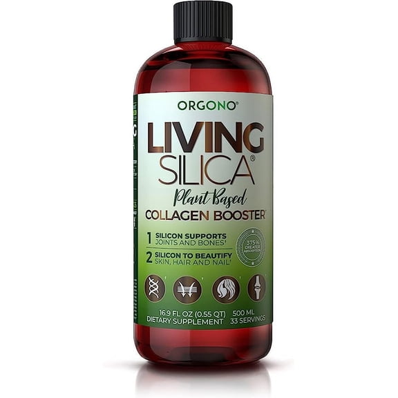 Living Silica Plant Based Collagen Booster | Vegan Collagen Booster | Supports Healthy Collagen and Elastin Production for Joint & Bone Support, Glowing Skin, Strong Hair & Nails 500 ml