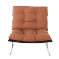 thumbnail image 4 of Modern Brown Leather High Back Accent Chair with Metal Legs Upholstered Soft Padded Living Room Armchair for Bedroom Home Office, 4 of 13