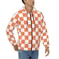 thumbnail image 4 of Zip Up Hoodies for Men - white orange squares checkerboard Long Sleeve Comfrt Men'S Fashion Hoodies & Sweatshirts, Jackets for Men Hoodies Pullover Clothing Clothes with Pouch, 4 of 5