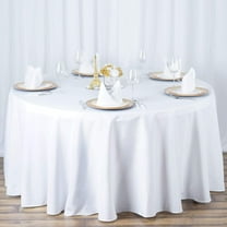 BalsaCircle 120" White Round Premium Polyester Tablecloth Wedding Table Linens