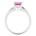 thumbnail image 4 of 1.5 ct Asscher Cut Simulated Pink Diamond Solitaire 18K White Gold Womens Engagement Ring, 4 of 5
