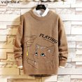 thumbnail image 3 of Suéter con estampado de gato de dibujos animados japonés VERSMA Harajuku para hombre y mujer, suéteres navideños de punto vintage holgados de otoño para hombre, talla grande 5XL, 3 of 5