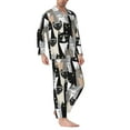 thumbnail image 3 of Kll Colors Cats Sleepwear Mens Flannel Pajamas,Long Cotton Pj Set, 3 of 9