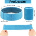 thumbnail image 5 of 18 Pcs Sweatbands Headband Wristband Set Colorful Striped Terry Cloth Sports Athletic Gym 80s Sweat Headbands Wrist Bands (Sky Blue), 5 of 7