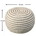 thumbnail image 3 of LR Home Savanna Round Natural/White Striped Indoor Pouf Ottoman, 20" H x 14" W, 3 of 5