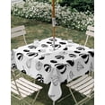 thumbnail image 3 of Square Outdoor Tablecloth with Umbrella Hole White Pumpkins Outside Table Cloth Waterproof Patio Table Cover Thanksgiving Simple Country Vintage Zipper Tablecloths for Picnic Party Camping 54x54 Inch, 3 of 8