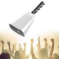 thumbnail image 4 of Bunblic Metal Cowbell with Handle Cheering Bell Hand Percussion Call Bell Alarm Noise Maker for Farm Graduations Baseball Party Ranch White, 4 of 5