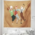 thumbnail image 1 of Retirement Tapestry, 3 Happy Seniors Dancing Sirtaki Zorba Dance Recreational Activity, Fabric Wall Hanging Decor for Bedroom Living Room Dorm, 5 Sizes, Multicolor, by Ambesonne, 1 of 1