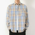 thumbnail image 2 of BVnarty Plaid Shirts for Men Casual Long Sleeve Blouse Shirt, Pocket Design, Turndown Collar, Plaid Print, Acrylic Fabric, Ideal for Daily Outdoor Wear, 2 of 5