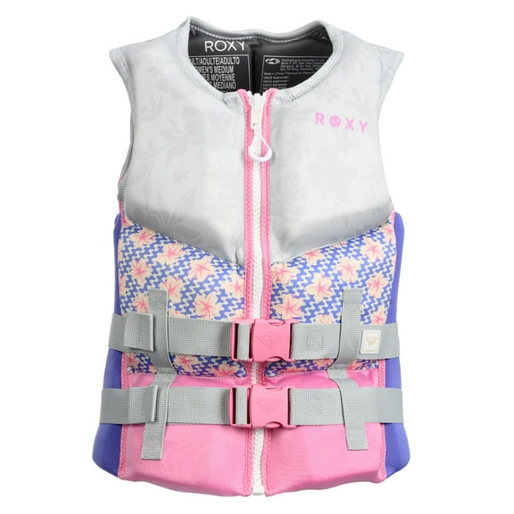 Roxy Women's Life Jacket and Vest, US Coast Guard Approved PFD Flotation Device for Jet Skiing Wakeboarding, M Size 32"- 36", Pink